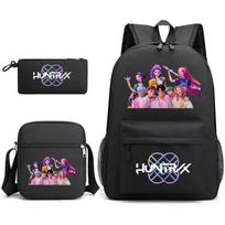 Kpop Demon Hunters New Children's Backpack Casual Pencil Bag Shoulder Bag Three-piece Set Primary and Secondary School School Bag one size