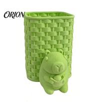 Desktop Ornament Capybara Pen Holder, 3D Printed with Basket Pencil Stand Cup, Cute Animal Desk Organizer for Makeup Brush Stationery Office Holder šviesiai žalios spalvos