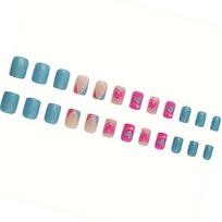 24Pcs Square Fake Nail Press On Nail Artificial Nail False Nail Glues On Nail Valentine Designs French Nail Tips Gifts 1