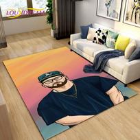 Hip Hop Art Rapper Legend Star Area Rug Large,Carpet Rug for Living Room Bedroom Sofa Doormat Decoration,Kids Non-slip Floor Mat 40x60cm