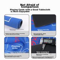 Miaoji Thick Tablecloth for Playing Cards, Waterproof Table Cover for Poker And Card Games, Suitable for Chess Room And Camping, Blue