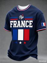 France Football Fan T-shirt Short Sleeved Breathable Quick Drying Street Wear Casual Football Shirt Fashionable Men 2026 New S