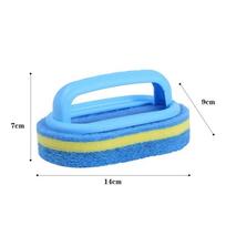 1PC with handle sponge wipe kitchen cleaning enlarged thickened cleaning tile bathroom brush pot brush pool brush mėlyna