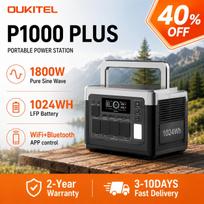 OUKITEL P1000E Plus Portable Power Station, 1800W Output Power, 1024Wh Capacity, LiFePO4, for Families, Camping, and Emergencies 1800W 1024WH