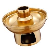 Multi-Purpose Dry Ice Hot Pot Gold Imitation Copper Hot Pot  Dessert Display S