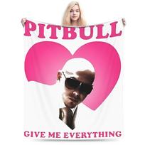 Pitbull concert 90s Mr. Worldwide Pitbull Music Blanket Warm Soft Plush Throw Blanket For Bedroom Flannel Bedspread Bed Cover Size: 75*100cm, Weight: 230 GSM