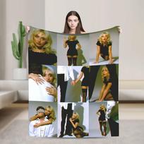 Man's Best Friend by Sabrina Carpenter Flannel Blanket Soft Throw Blanket for Bedroom Travel Office Fun Bedspread Sofa Bed Cover Size: 75*100cm, Weight: 230 GSM