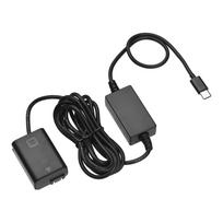 „Andoer“ nuolatinės srovės jungties tuščioji baterija ir USB-C tipo C kintamosios srovės keitiklio maitinimo adapterio laidas, skirtas NP-FW50 juoda