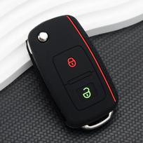 2 mygtukų silikoninis automobilio nuotolinio valdymo pulto raktų dėklo dangtelis, skirtas Volkswagen VW Passat B5 B6 B7 Golf POLO Tiguan EOS Scirocco Jetta MK6 Octavia juoda