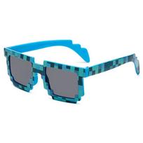 Cartoon Vintage Glasses Novelty Mosaic Cosplay Goggles Unisex Pixel Sunglasses Trendy Funny Adult Children Sun Glasses Gifts ADM mėlyna