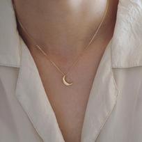 Stainless Steel 14K Gold Moon Choker Necklace for Women Minimalist Fine Jewelry Punk Accessories Drop Necklace