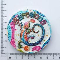 Barcelona, Spain Mosaic Tourism Commemorative Decorative Crafts Magnetic Refrigerator Magnet for Fridge Decor