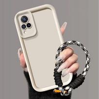 For Vivo V21 Case vivo v21 5G Phone Case Weaving lanyard Matte Back Cover Skin Feel Protection Shockproof case vivo V21