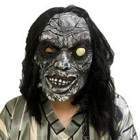 Black-haired one-eyed zombie spoof horror prank mask One size pilka