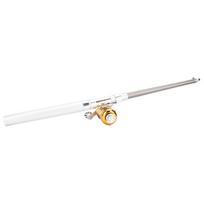 Mini Portable Telescopic Pocket Pen Shape Fishing Rod Pole & Fishing Reel(silver) sidabras