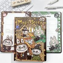 Magic Labub A5 Notebook Full Color Hard Shell Book Cute Cartoon Hand Ledger Student Notebook Diary