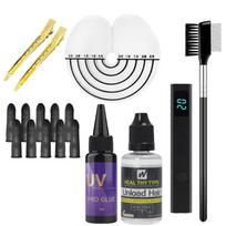 UV Hair Set Fast Curing UV Lamp Anti-UV Shield Guards 30ml UV Glue Remover with 30g UV Curing Glue for UV Cured Hair Extensions UV Lamp A set