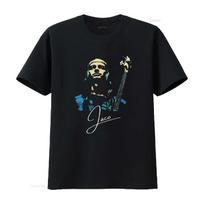 Jaco Pastorius Signature marškinėliai vintage skalauti universalūs tamprūs laisvalaikio patogūs dizainerio drabužiai šiek tiek pralaidūs orui S juoda