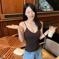 Super Slim! Nude Feel Sling Sports Underwear Vest Bra, Easy to Get Sweet and Spicy Wind, Adjustable Shoulder Strap S ruda