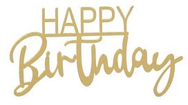 Topper Akrylowy Na Bok Tortu Happy Birthday Złoty Wz2
