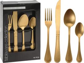Zestaw Sztućców 16Szt Antique Gold antikvarinės aukso spalvos