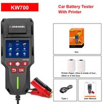 KONNWEI KW700 Car Moto Battery Tester 12V24V With Thermal Print Function Battery Analyzer Cranking Charging Test Tool 10-2000CCA KW700 With Print
