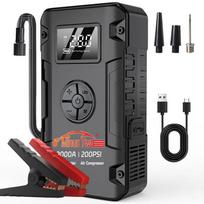 Car Jump Starter 4 In 1 Car Wireless Tire Inflator Pump Air Compressor Power Bank Potable Battery Starting Fast Charging Reliable Performance