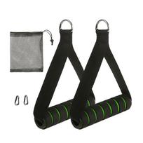 D-Ring Metal Gym Handles Grip Workout Heavy Duty Cable Machine Handle With Hook For Home Resistance Bands Fitness Accessories žalia