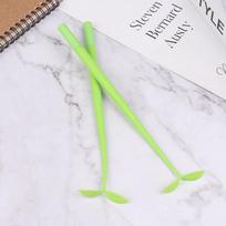 4Pcs 0.5Mm Black Ink Lucky Leaf Lovely Gel Pen Green Leaf Writing Signature Pen For Students School Office Writing Supplies 4Pcs