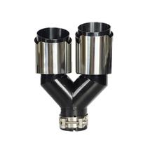 63-89mm chromuotas dvigubas išmetimo antgalis gray