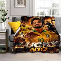 Lucky Football Neymar Journey Blanket Outdoor Flannel Blanket for Camping, Hiking, Garden Parties, Picnic Essentials,gift for family and friends 75x90cm