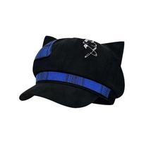Plaid Pattern Cat Ear Beret Adjustable Octagonal Hat Vintage Newsboy Cap  Women Men mėlyna