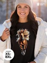 Oversized T-shirt with  Luxurious Horse  New Year print S