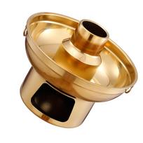 Multi-Purpose Dry Ice Hot Pot Gold Imitation Copper Hot Pot Dessert Display Hot Pot  Home Party S