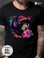 Oversized cotton T-shirt:  Vibrant Bear  print S