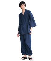 Samue All Season Relaxing Japanese Men's Japanese workwear Set, 100% Cotton, Loungewear, Size LL Color Navy