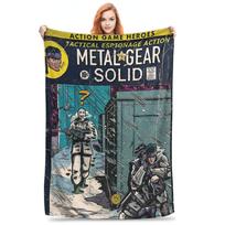 Metal Gear Solid Enter Shadow Moses Comic MGS1 Games Blanket Portable Throw Blanket for Bedroom Office Throws Bedspread Quilt Size: 75*100cm, Weight: 230 GSM