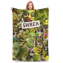 Flannel Throw Blanket Stylish S-Shreks Warm Plush Blankets Soft Bedding for Bed Living room Home Picnic Couch Size: 75*100cm, Weight: 230 GSM