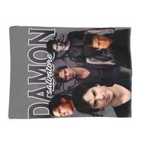 The Vampire Diaries Damon Salvatore Blanket Soft Warm Flannel Throw Blanket Cover for Bed Living room Picnic Travel Home Couch Size: 75*100cm, Weight: 230 GSM
