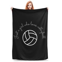 Just a Girl Who Loves Volleyball Blankets Soft Warm Flannel Throw Blanket Bedding for Bed Living room Picnic Travel Home Couch Size: 75*100cm, Weight: 230 GSM