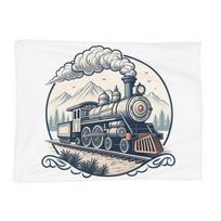 The Steam Age Of Old Trains Blanket Soft Warm Flannel Throw Blanket Cover for Bed Living room Picnic Travel Home Couch Size: 75*100cm, Weight: 230 GSM