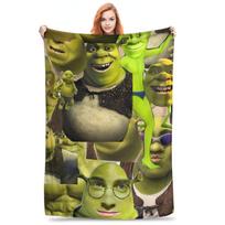 Flannel Throw Blanket Stylish S-Shreks Warm Plush Blankets Soft Bedspread for Bed Living room Home Travel Couch Size: 75*100cm, Weight: 230 GSM