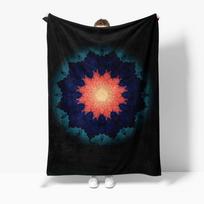 Vibrant Abstract Sunset Galaxy Fleece Blanket - Dark Blue Space Print Bed Blanket for Women Teen Gifts Size: 75*100cm, Weight: 230 GSM