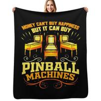 Pinball Machine Buy Happiness Funny Retro Arcade Throw Blanket Luxurious Soft Fuzzy Blanket for Sofa Bed Size: 75*100cm, Weight: 230 GSM