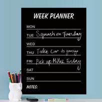 DIY Week Planner Chalkboard Calendar Wall Stickers Removable Blackboard Mural Art Vinyl Wallpaper vertical section gray