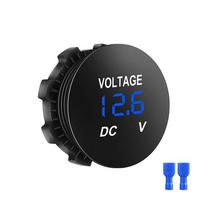 12V LED Digital Voltmeter Waterproof Voltage Gauge Meter Battery Tester with Digital Touch Display Panel for Car Boat Marine mėlyna