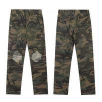 M18 Amiri Men's and Women's American Style Trendy Jeans with Fabric Patches, Holes, Embroidery, Casual and Fashionable High Street Pants 30
