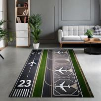 Kids Play Area Rugs Airport Overlooking Map Theme Carpet Living Room Decor Mans Cave Sofa Rug Bedroom Bedside Rug Christmas Gift 40x60CM