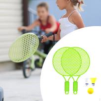 Tennis Racket Bundle with Shuttlecock And Ball - Outdoor Sports Gear žalia