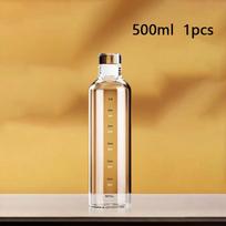 FOME Glass Sport Water Bottle With Time Scale Wine storage bottle Outdoor Water Bottle For Coffee Tea Milk Juice 500/750/1000ml 500 or 750 or 1000ml